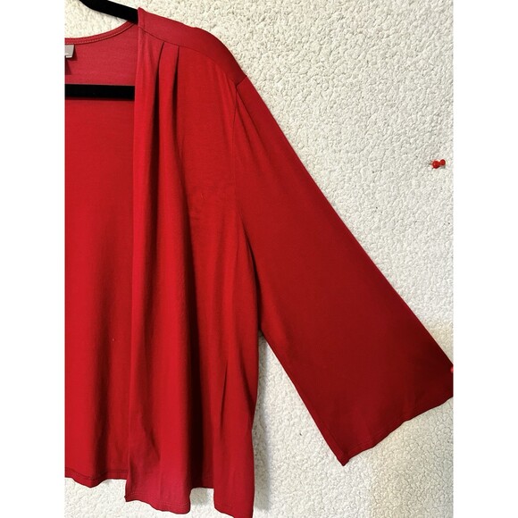 J. Jill‎ Wearever Collection Open Front Shawl Cardigan Sweater Large Red - Picture 6 of 11